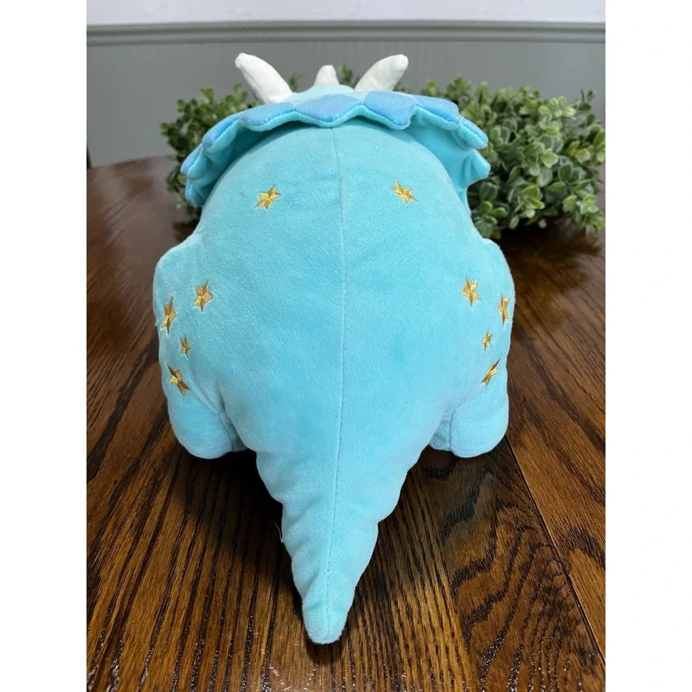Disney Animal Kingdom Dinosaur Plush Blue Triceratops‎ Dinoland Gold Stars 10